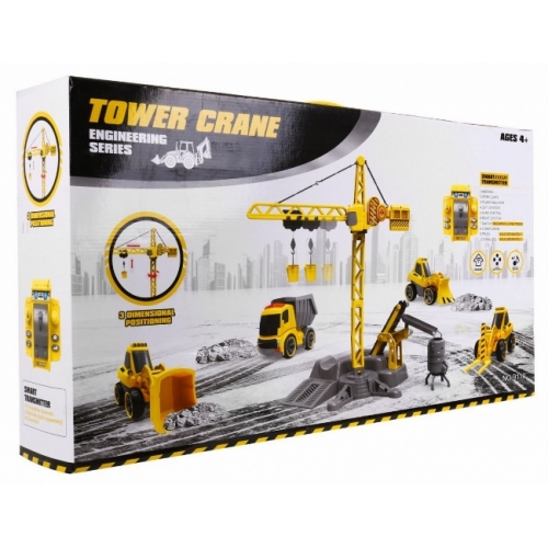 Zdalnie Sterowany Zestaw Dźwig Żuraw Spychacz  9110